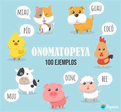¿Qué es una ONOMATOPEYA? | 100 EJEMPLOS fáciles | Pequeocio.com