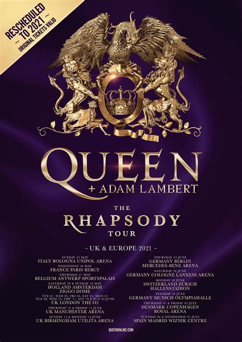 Queen + Adam Lambert aplazan hasta julio de 2021 sus ...