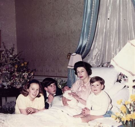 Queen Elizabeth II shortly after giving birth to Prince ...