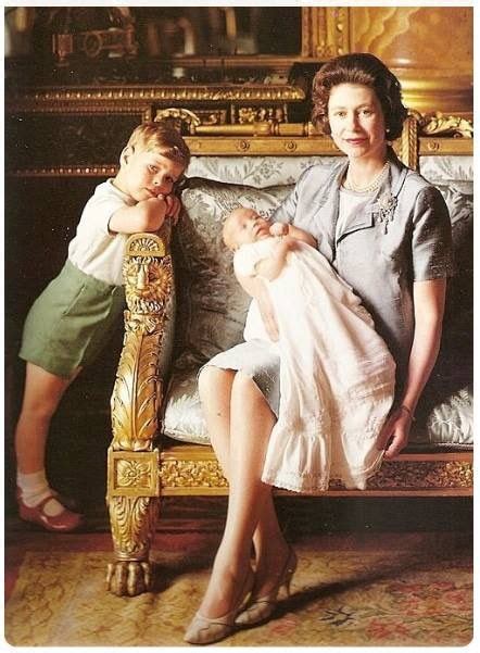 Queen Elizabeth with Princes Andrew and Edward | Elizabeth ...