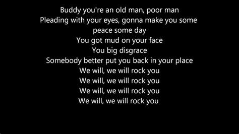 Queen   We will rock you lyrics   YouTube