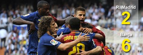 R. Madrid 2 6 FC. Barcelona, Chorreo histórico: ¡Set, partido y Liga ...