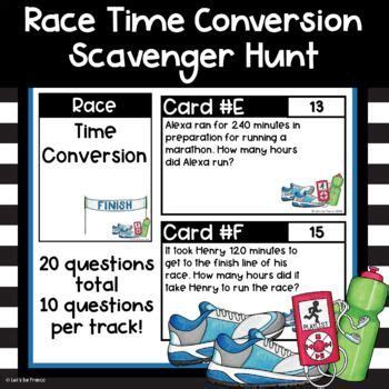 Race Time Conversion Review Scavenger Hunt in 2020 ...