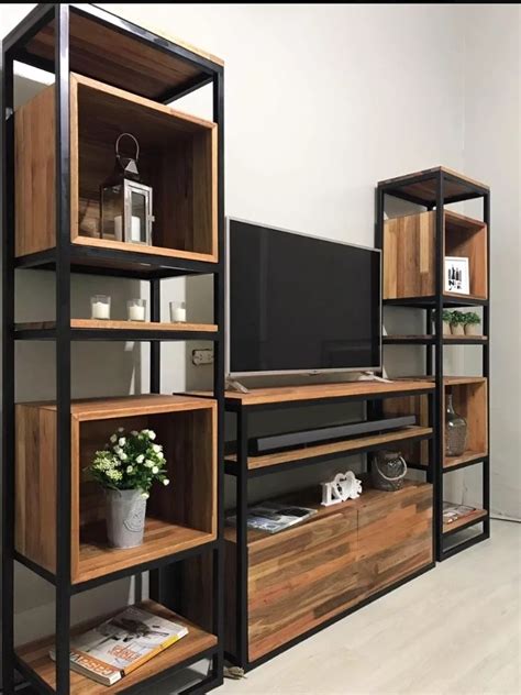 Rack Tv Juegos En Hierro Madera Living Mueble Comedor ...