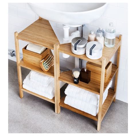 RÅGRUND Estantería esquina para baño, bambú, 34x60 cm   IKEA
