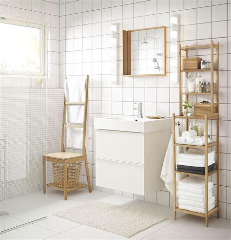 RÅGRUND Stoel met handdoekenrek, bamboe   IKEA | Bamboo bathroom, Small ...