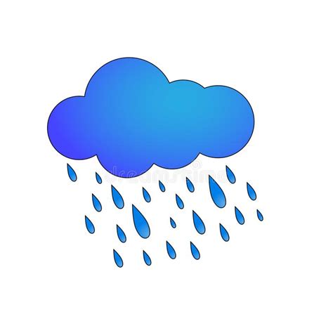 Rainstorm Symbol With Dark Clouds And Heavy Rain Stock Vector ...