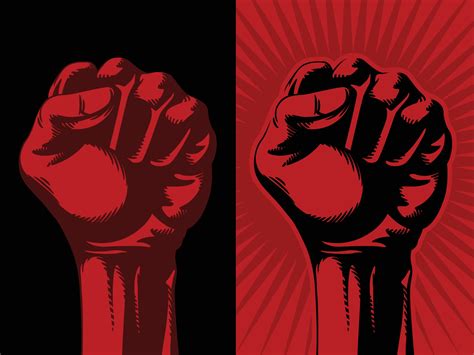 Raised Red Fist Hand Revolution Communism Socialism Symbol Drawing ...