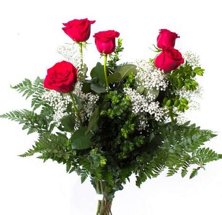 Ramo de 5 rosas rojas de primera calidad a precio sin competencia ...