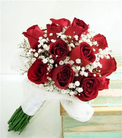 Ramos de novia de rosas rojas