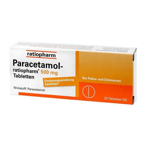 ratiopharm Paracetamol ratiopharm 500 mg , 20 St für 1,49 ...