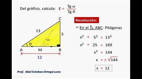 RAZONES TRIGONOMÉTRICAS DE UN ÁNGULO AGUDO  Problema 005 ...