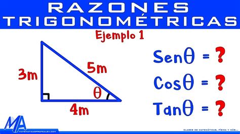 Razones trigonométricas de un ángulo | Ejemplo 1   YouTube