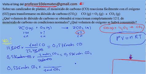 Reacciones químicas estequiometria  cálculos con volúmenes ...