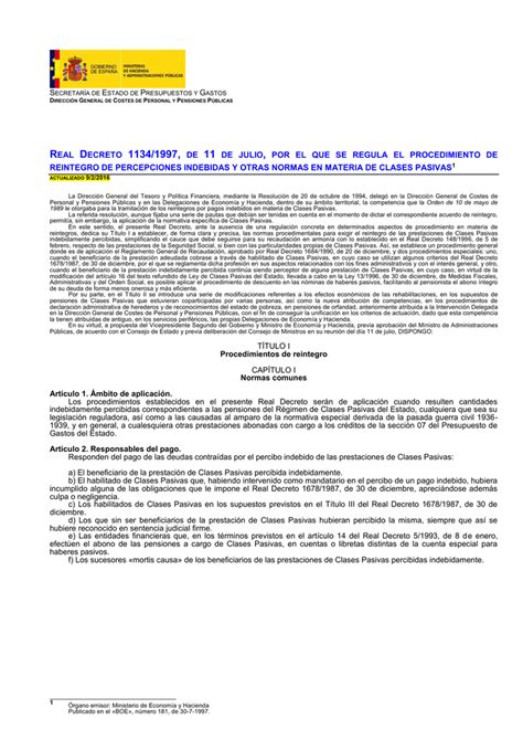 Real Decreto 1134/1997, de 11 de julio, por el que se ...