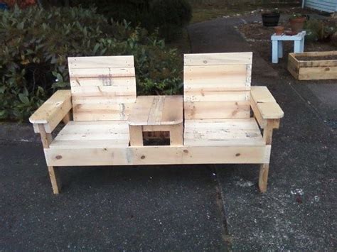 Reciclado madera de palet doble silla Banco / Paso 3 ...