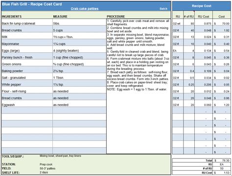 Recipe Costing Template Excel Download — db excel.com