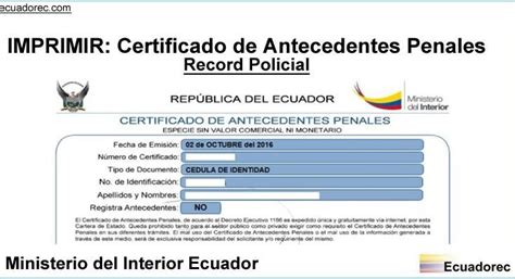 Record policial ecuador legal online | Actualizado julio 2022