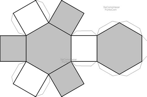 Recortable hexagono | Dibujos para cortar y colorear