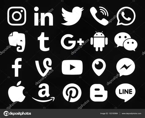 Redes sociales blanco | Colección de iconos de redes ...