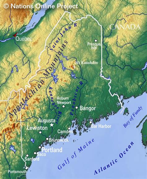Reference Maps of Maine, USA   Nations Online Project