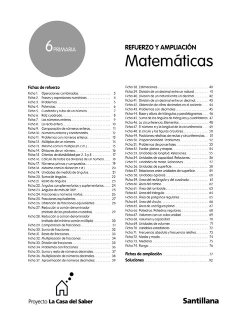 REFUERZO Y AMPLIACIÓN MATEMÁTICAS SEXTO by recursos ...