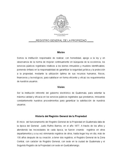 Registro General de La Propiedad | Guatemala | Institución