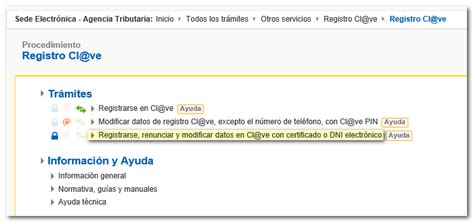 Registro por Internet en el sistema Cl@ve con certificado ...