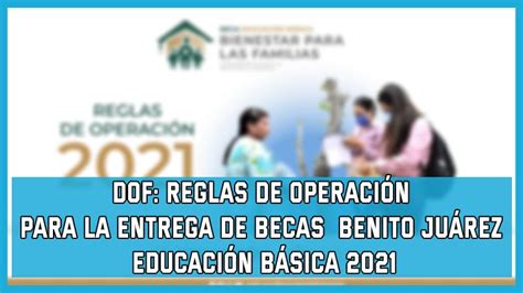 Reglas de operación 2021| Becas Benito Juárez educación básica