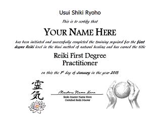 Reiki I, II, and Master Certificate Templates Package ...