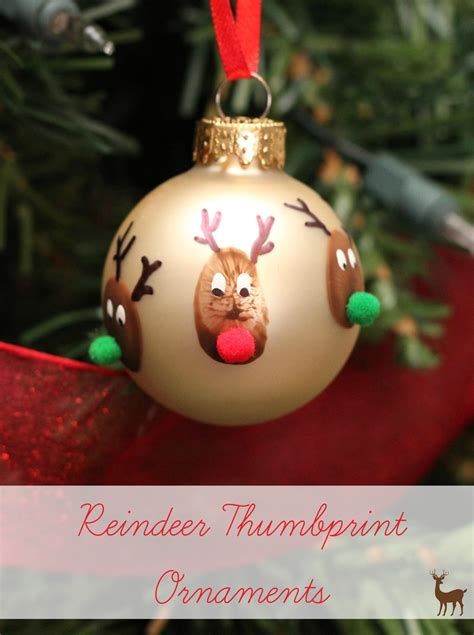 Reindeer Thumbprint Christmas Ornament Craft ...