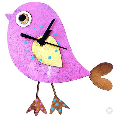 Relojes :: Reloj pájaro rosado