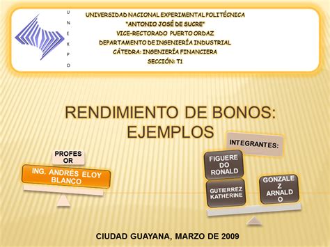 Rendimiento de bonos: ejemplos   Monografias.com