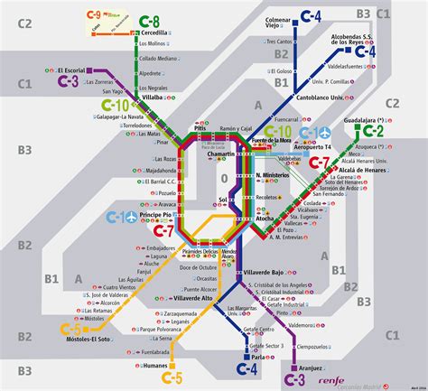 Renfe   Plano de Cercanías Madrid | Alcala de henares, Mapa madrid ...
