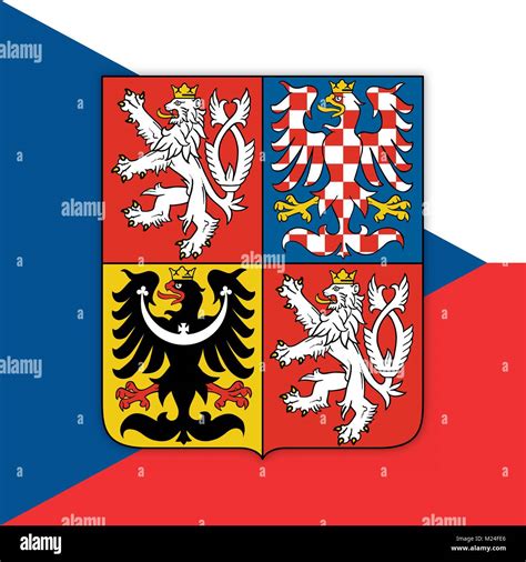 República Checa el escudo y la bandera, símbolos oficiales de la nación ...