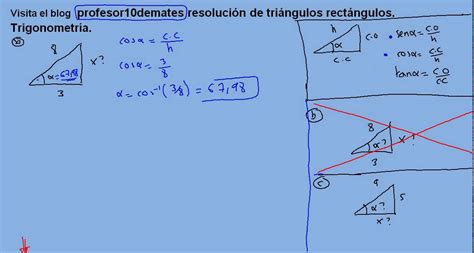Resolución de triángulos rectángulos , trigonometría 08 ...