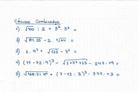 Resolver los siguientes cálculos combinados   Brainly.lat