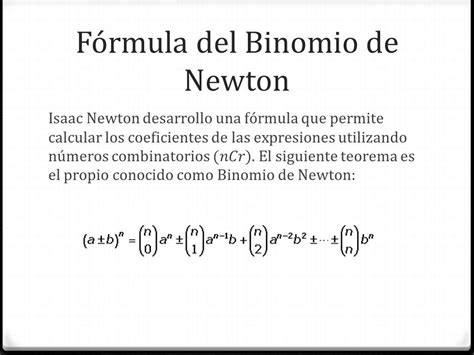 Resultado de imagen de binomio de newton formula ...