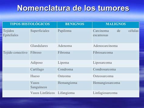 Resultado de imagen de nomenclatura clasificacion tumores ...