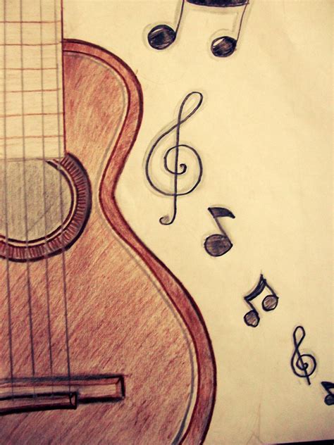 Resultado de imagen para dibujo de guitarra a lapiz ...
