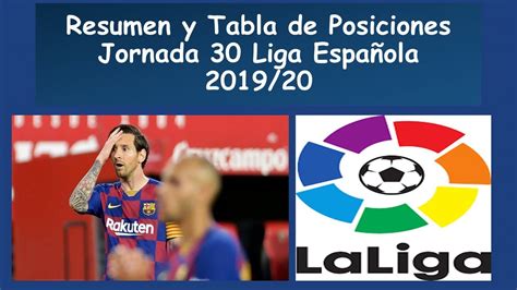 Resultados y Tabla de Posiciones|| Jornada 30|| Liga Española 2019/20 ...