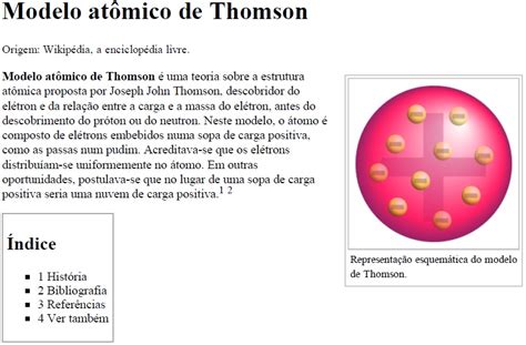 Resumo Sobre O Modelo Atômico De Thomson   Vários Modelos