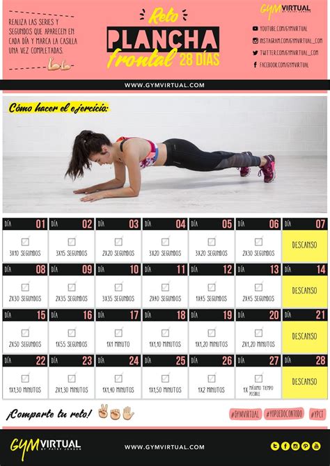 RETO PLANCHA 28 DÍAS   GYM VIRTUAL