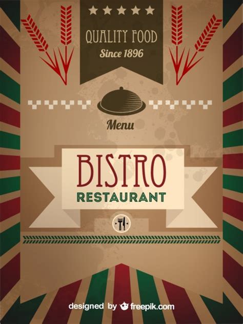 Retro bistro menu template Vector | Free Download