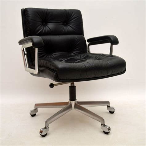 Retro Leather Swivel Desk Chair by Girsberger Vintage 1960 ...