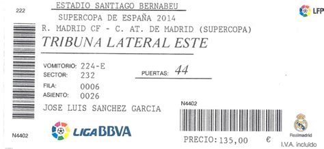 Reventa en el Real Madrid: Entradas a nombre de José Luis ...