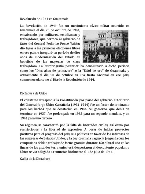 Revolución de 1944 en Guatemala | Guatemala | Gobierno