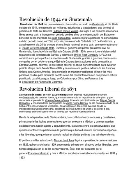 Revolución de 1944 en Guatemala | Guatemala | Movimientos sociales