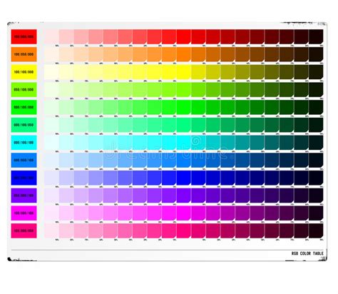 RGB Color Table stock illustration. Illustration of dark ...