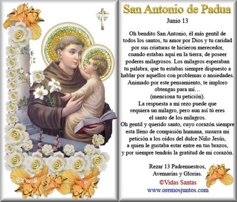 Rincón de la Oración: Estampas Oraciones de San Antonio de ...